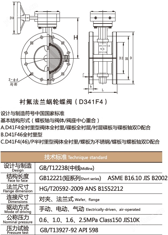 PTFE襯氟蝶閥結(jié)構(gòu)圖